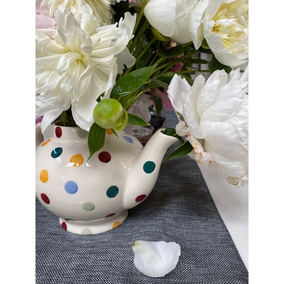 Emma Bridgewater Colorful Polka Dot Tea Pitcher Teapot No Lid - Picture 10 of 11